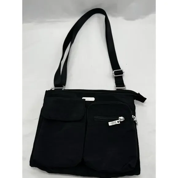 Baggallini Crossbody Bag Adjustable Strap Travel Work Nylon Black Purse - Picture 5 of 13